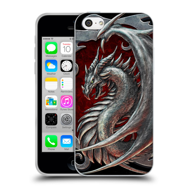 Christos Karapanos Dragons 2 Talisman Silver Soft Gel Case for Apple iPhone 5c