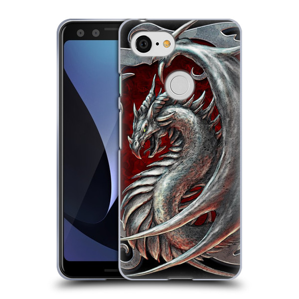 Christos Karapanos Dragons 2 Talisman Silver Soft Gel Case for Google Pixel 3