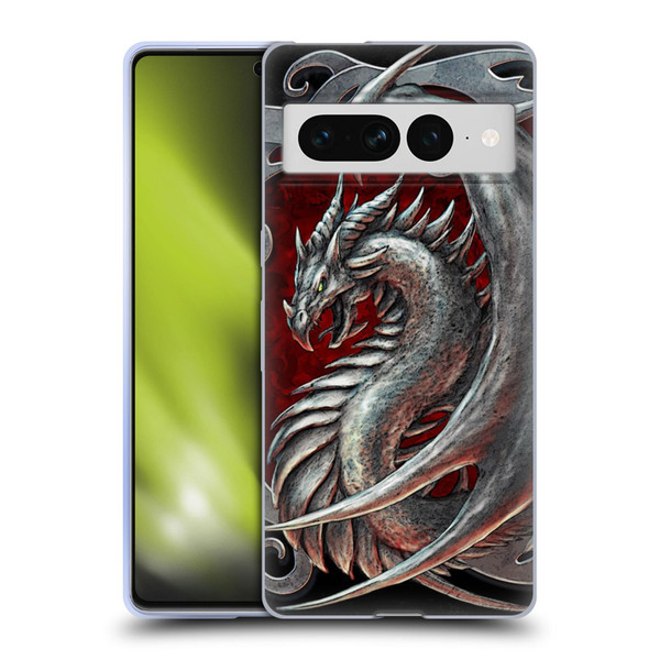 Christos Karapanos Dragons 2 Talisman Silver Soft Gel Case for Google Pixel 7 Pro