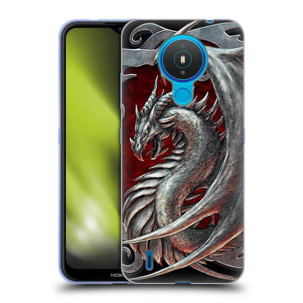 Christos Karapanos Dragons 2 Talisman Silver Soft Gel Case for Nokia 1.4