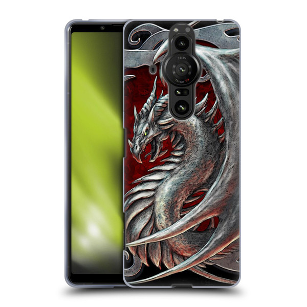 Christos Karapanos Dragons 2 Talisman Silver Soft Gel Case for Sony Xperia Pro-I