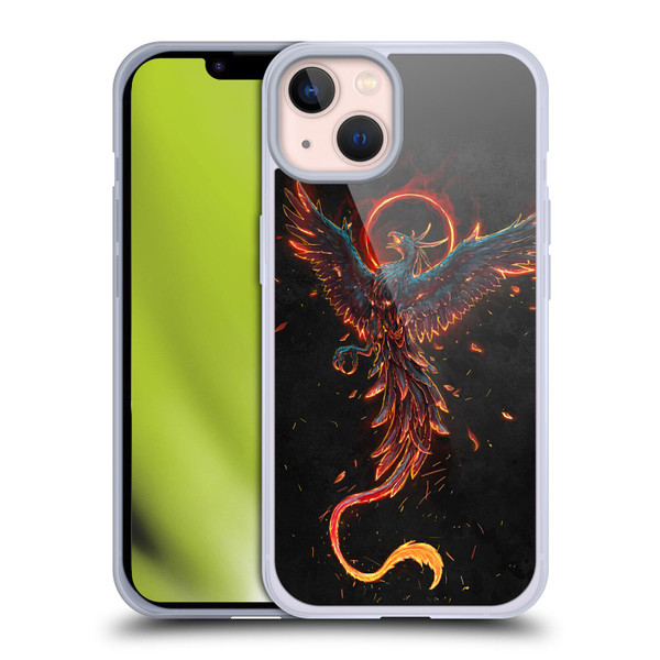 Christos Karapanos Mythical Art Black Phoenix Soft Gel Case for Apple iPhone 13