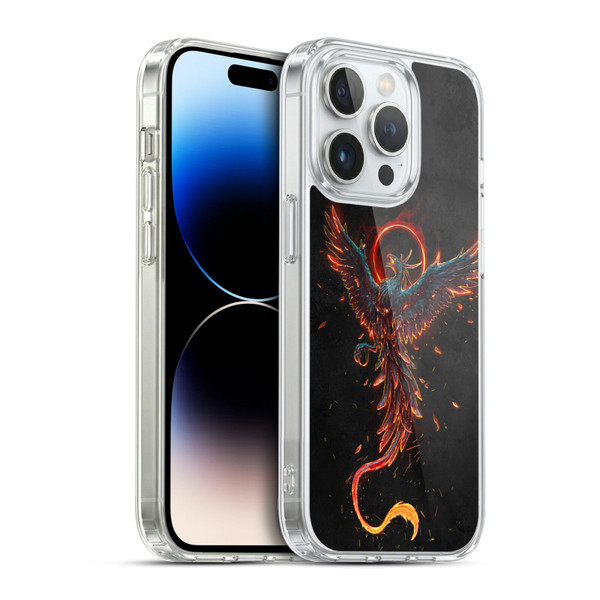 Christos Karapanos Mythical Art Black Phoenix Soft Gel Case for Apple iPhone 14 Pro & MagSafe