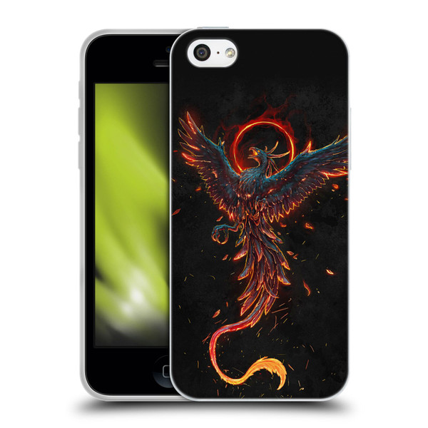 Christos Karapanos Mythical Art Black Phoenix Soft Gel Case for Apple iPhone 5c