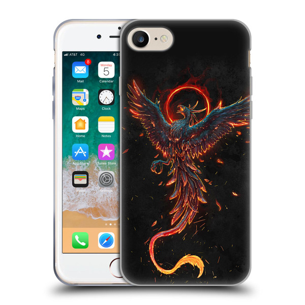 Christos Karapanos Mythical Art Black Phoenix Soft Gel Case for Apple iPhone 7 / 8 / SE 2020 & 2022