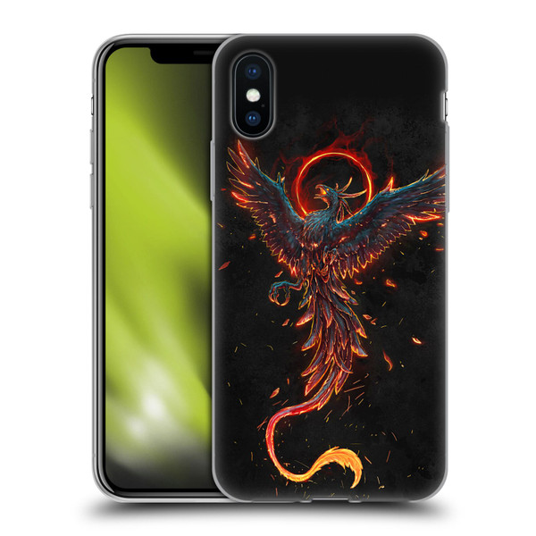Christos Karapanos Mythical Art Black Phoenix Soft Gel Case for Apple iPhone X / iPhone XS