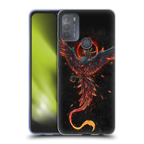 Christos Karapanos Mythical Art Black Phoenix Soft Gel Case for Motorola Moto G50