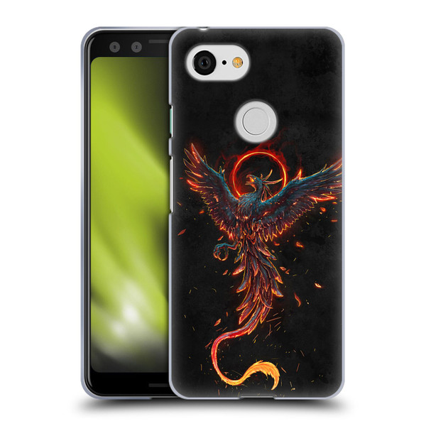 Christos Karapanos Mythical Art Black Phoenix Soft Gel Case for Google Pixel 3