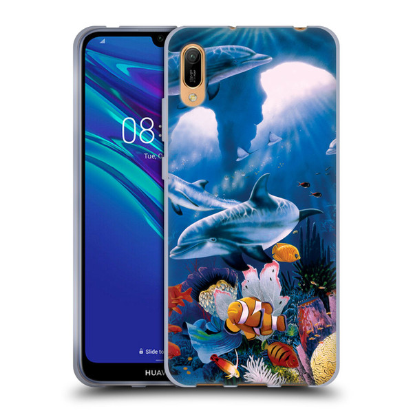 Graeme Stevenson Assorted Designs Dolphins Soft Gel Case for Huawei Y6 Pro (2019)