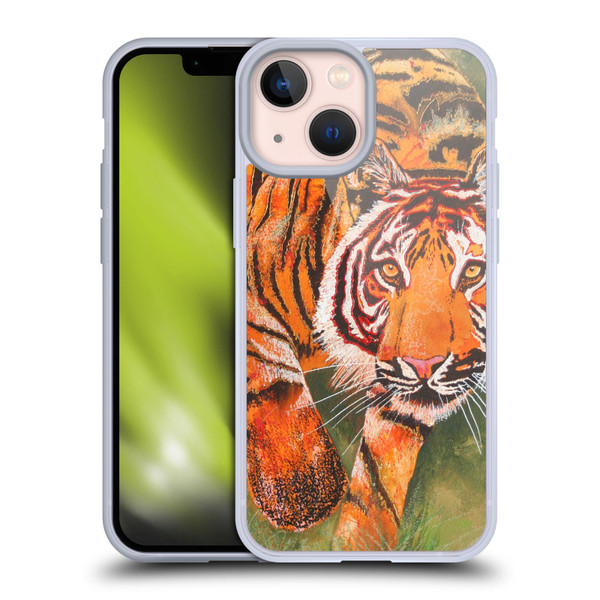 Graeme Stevenson Assorted Designs Tiger 1 Soft Gel Case for Apple iPhone 13 Mini