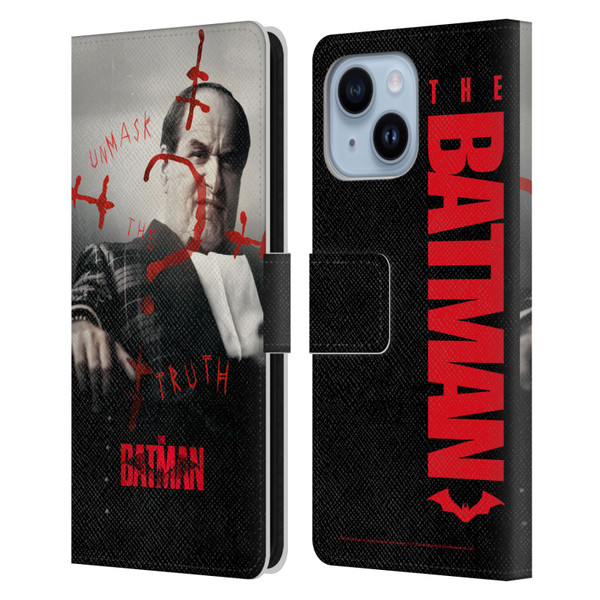 The Batman Posters Penguin Unmask The Truth Leather Book Wallet Case Cover For Apple iPhone 14 Plus
