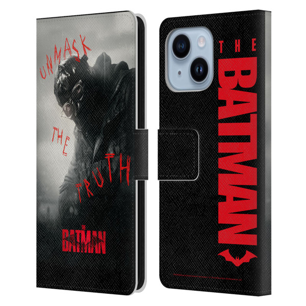 The Batman Posters Riddler Unmask The Truth Leather Book Wallet Case Cover For Apple iPhone 14 Plus