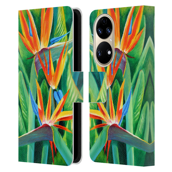 Graeme Stevenson Assorted Designs Birds Of Paradise Leather Book Wallet Case Cover For Huawei P50