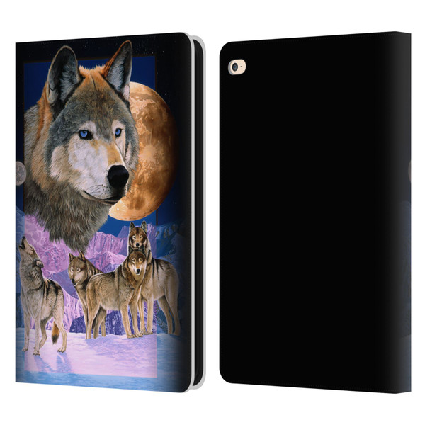 Graeme Stevenson Assorted Designs Wolves Leather Book Wallet Case Cover For Apple iPad Air 2 (2014)