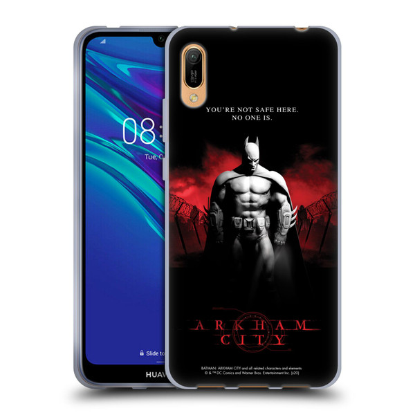 Batman Arkham City Graphics Batman Not Safe Here Soft Gel Case for Huawei Y6 Pro (2019)