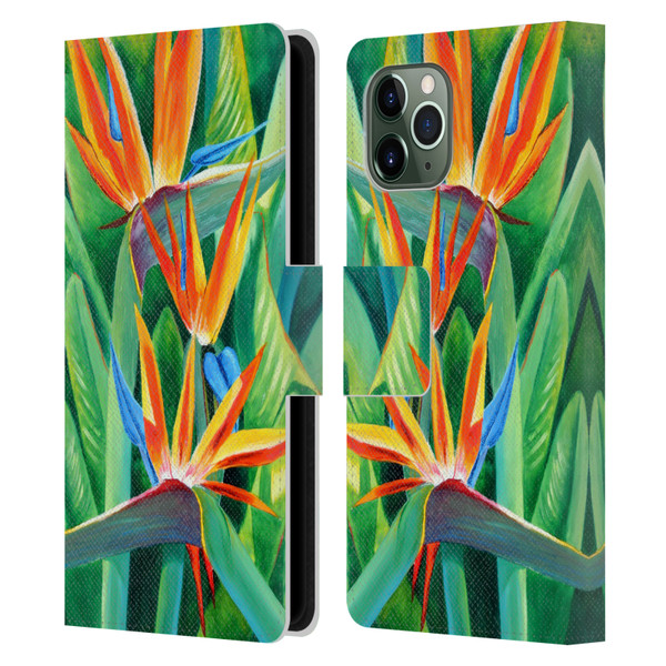 Graeme Stevenson Assorted Designs Birds Of Paradise Leather Book Wallet Case Cover For Apple iPhone 11 Pro