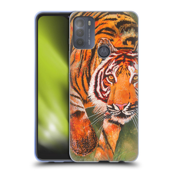 Graeme Stevenson Assorted Designs Tiger 1 Soft Gel Case for Motorola Moto G50