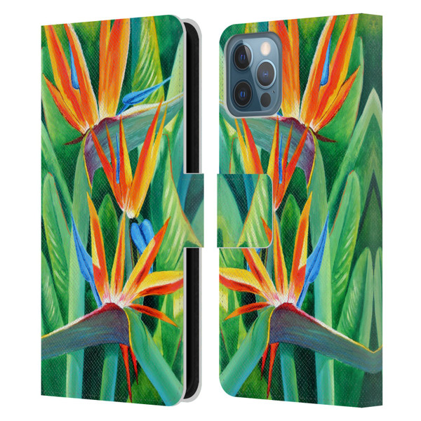 Graeme Stevenson Assorted Designs Birds Of Paradise Leather Book Wallet Case Cover For Apple iPhone 12 / iPhone 12 Pro