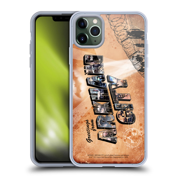 Batman Arkham City Graphics Postcard Soft Gel Case for Apple iPhone 11 Pro Max & MagSafe