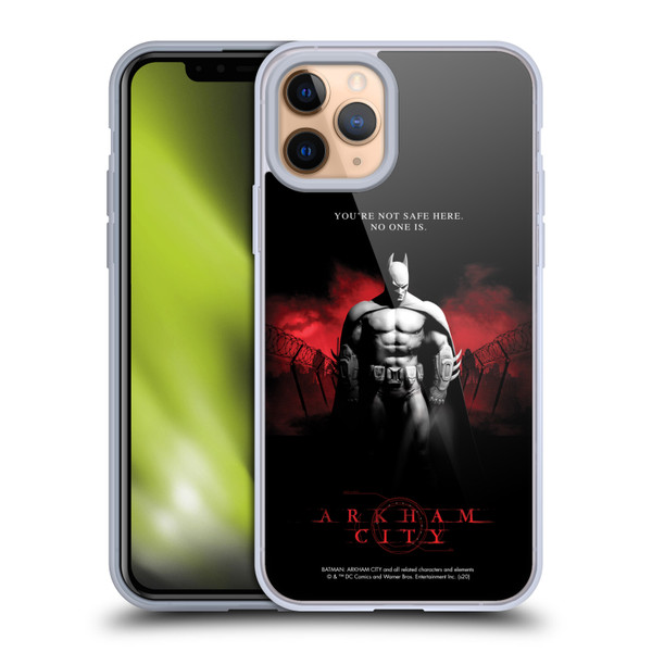 Batman Arkham City Graphics Batman Not Safe Here Soft Gel Case for Apple iPhone 11 Pro & MagSafe