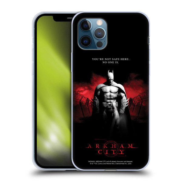 Batman Arkham City Graphics Batman Not Safe Here Soft Gel Case for Apple iPhone 12 / iPhone 12 Pro
