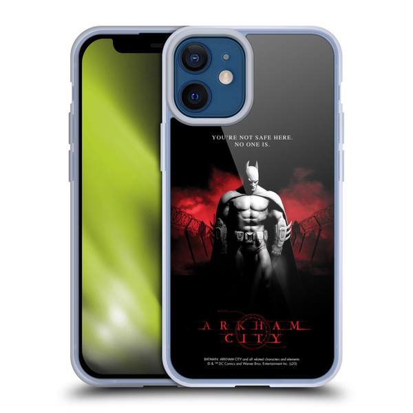 Batman Arkham City Graphics Batman Not Safe Here Soft Gel Case for Apple iPhone 12 Mini