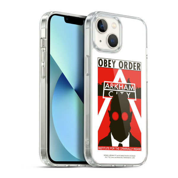 Batman Arkham City Graphics Hugo Strange Obey Order Soft Gel Case for Apple iPhone 13