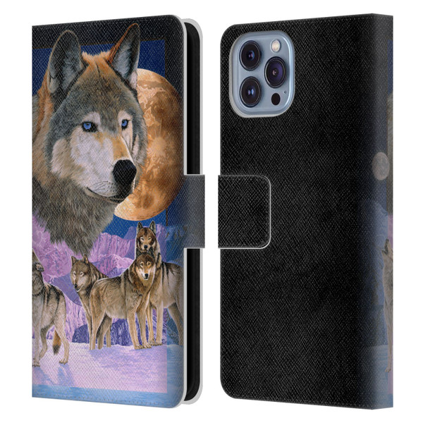 Graeme Stevenson Assorted Designs Wolves Leather Book Wallet Case Cover For Apple iPhone 14