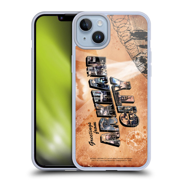 Batman Arkham City Graphics Postcard Soft Gel Case for Apple iPhone 14 Plus