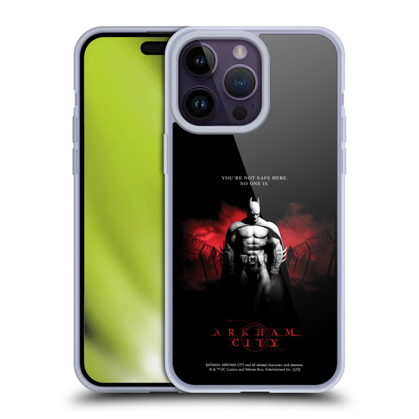 Batman Arkham City Graphics Batman Not Safe Here Soft Gel Case for Apple iPhone 14 Pro Max