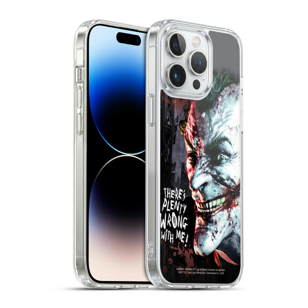 Batman Arkham City Graphics Joker Wrong With Me Soft Gel Case for Apple iPhone 14 Pro Max & MagSafe