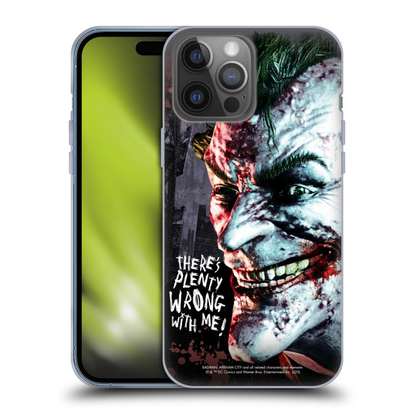 Batman Arkham City Graphics Joker Wrong With Me Soft Gel Case for Apple iPhone 14 Pro Max