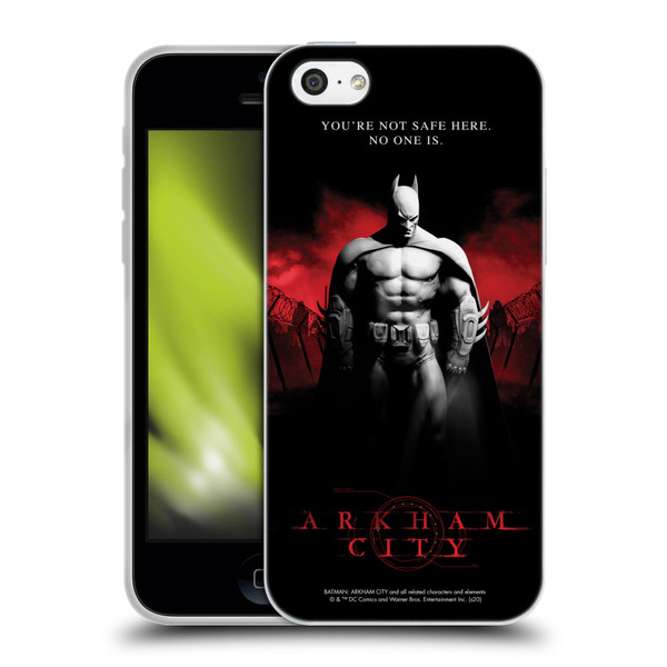 Batman Arkham City Graphics Batman Not Safe Here Soft Gel Case for Apple iPhone 5c