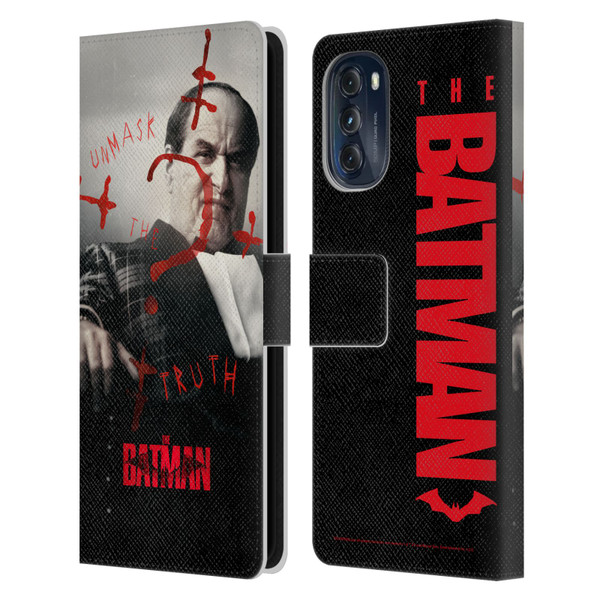 The Batman Posters Penguin Unmask The Truth Leather Book Wallet Case Cover For Motorola Moto G (2022)