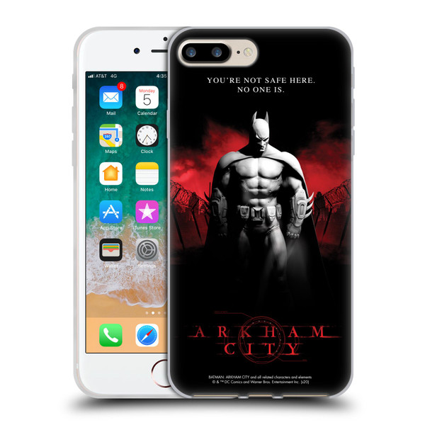 Batman Arkham City Graphics Batman Not Safe Here Soft Gel Case for Apple iPhone 7 Plus / iPhone 8 Plus