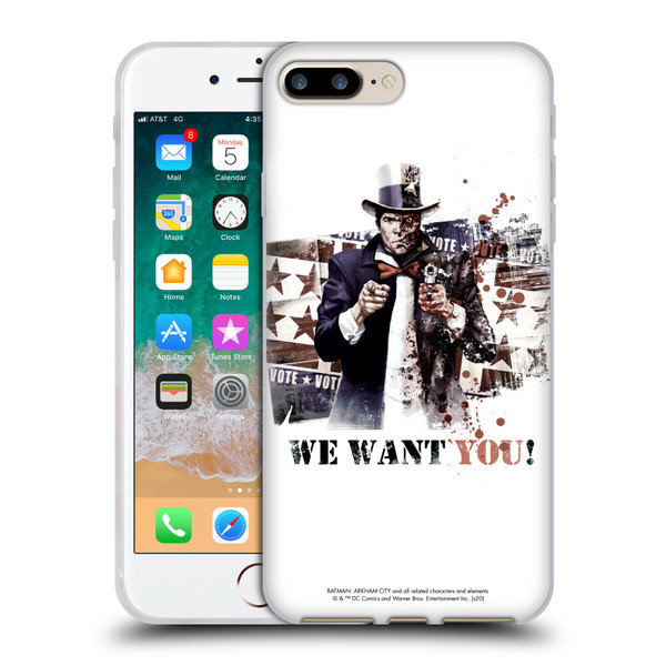 Batman Arkham City Graphics Two-Face We Want You Soft Gel Case for Apple iPhone 7 Plus / iPhone 8 Plus