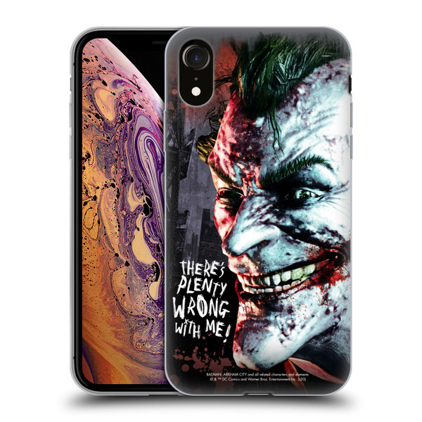 Batman Arkham City Graphics Joker Wrong With Me Soft Gel Case for Apple iPhone XR