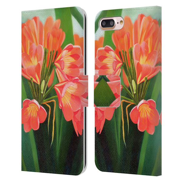 Graeme Stevenson Assorted Designs Flowers 2 Leather Book Wallet Case Cover For Apple iPhone 7 Plus / iPhone 8 Plus
