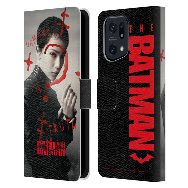 The Batman Posters Catwoman Unmask The Truth Leather Book Wallet Case Cover For OPPO Find X5 Pro