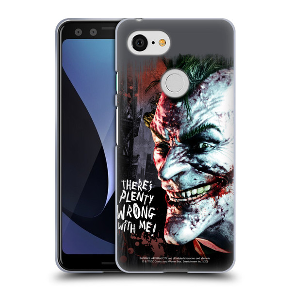 Batman Arkham City Graphics Joker Wrong With Me Soft Gel Case for Google Pixel 3