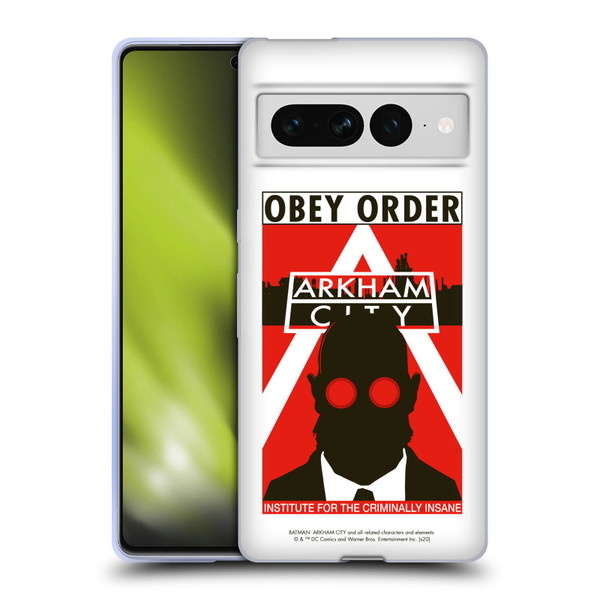 Batman Arkham City Graphics Hugo Strange Obey Order Soft Gel Case for Google Pixel 7 Pro