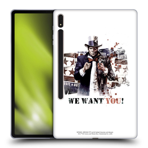 Batman Arkham City Graphics Two-Face We Want You Soft Gel Case for Samsung Galaxy Tab S8 Plus