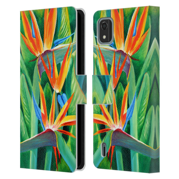 Graeme Stevenson Assorted Designs Birds Of Paradise Leather Book Wallet Case Cover For Nokia C2 2nd Edition