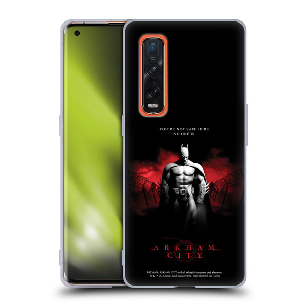Batman Arkham City Graphics Batman Not Safe Here Soft Gel Case for OPPO Find X2 Pro 5G