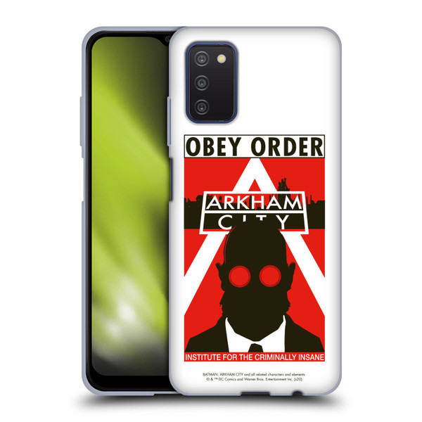 Batman Arkham City Graphics Hugo Strange Obey Order Soft Gel Case for Samsung Galaxy A03s (2021)