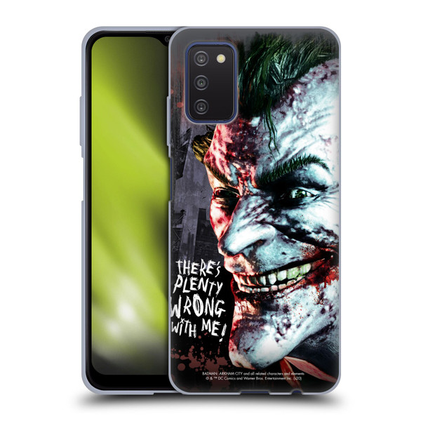 Batman Arkham City Graphics Joker Wrong With Me Soft Gel Case for Samsung Galaxy A03s (2021)