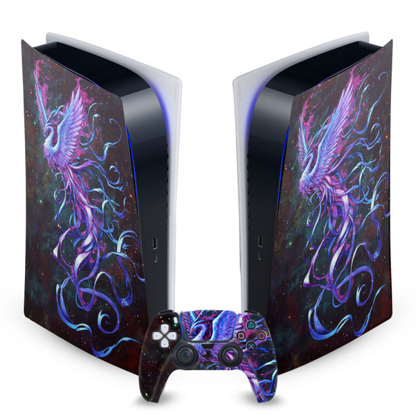 Christos Karapanos Art Mix Phoenix Vinyl Sticker Skin Decal Cover for Sony PS5 Digital Edition Bundle