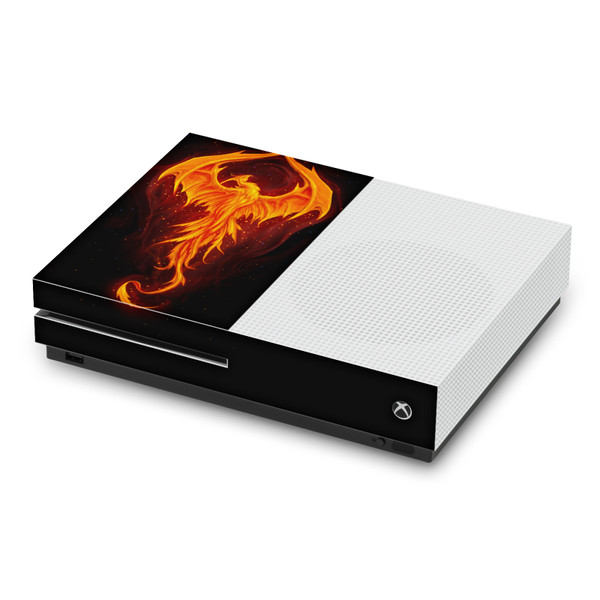 Christos Karapanos Art Mix Dragon Phoenix Vinyl Sticker Skin Decal Cover for Microsoft Xbox One S Console
