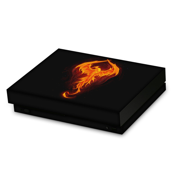 Christos Karapanos Art Mix Dragon Phoenix Vinyl Sticker Skin Decal Cover for Microsoft Xbox One X Console