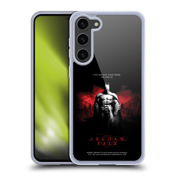 Batman Arkham City Graphics Batman Not Safe Here Soft Gel Case for Samsung Galaxy S23+ 5G
